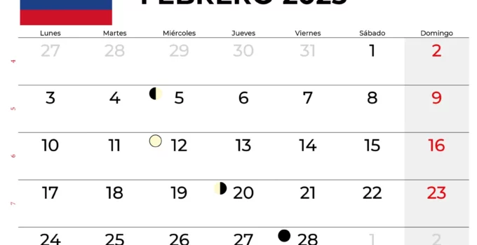 Calendario Febrero 2025 Colombia