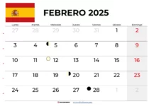 Calendario Febrero 2025 España