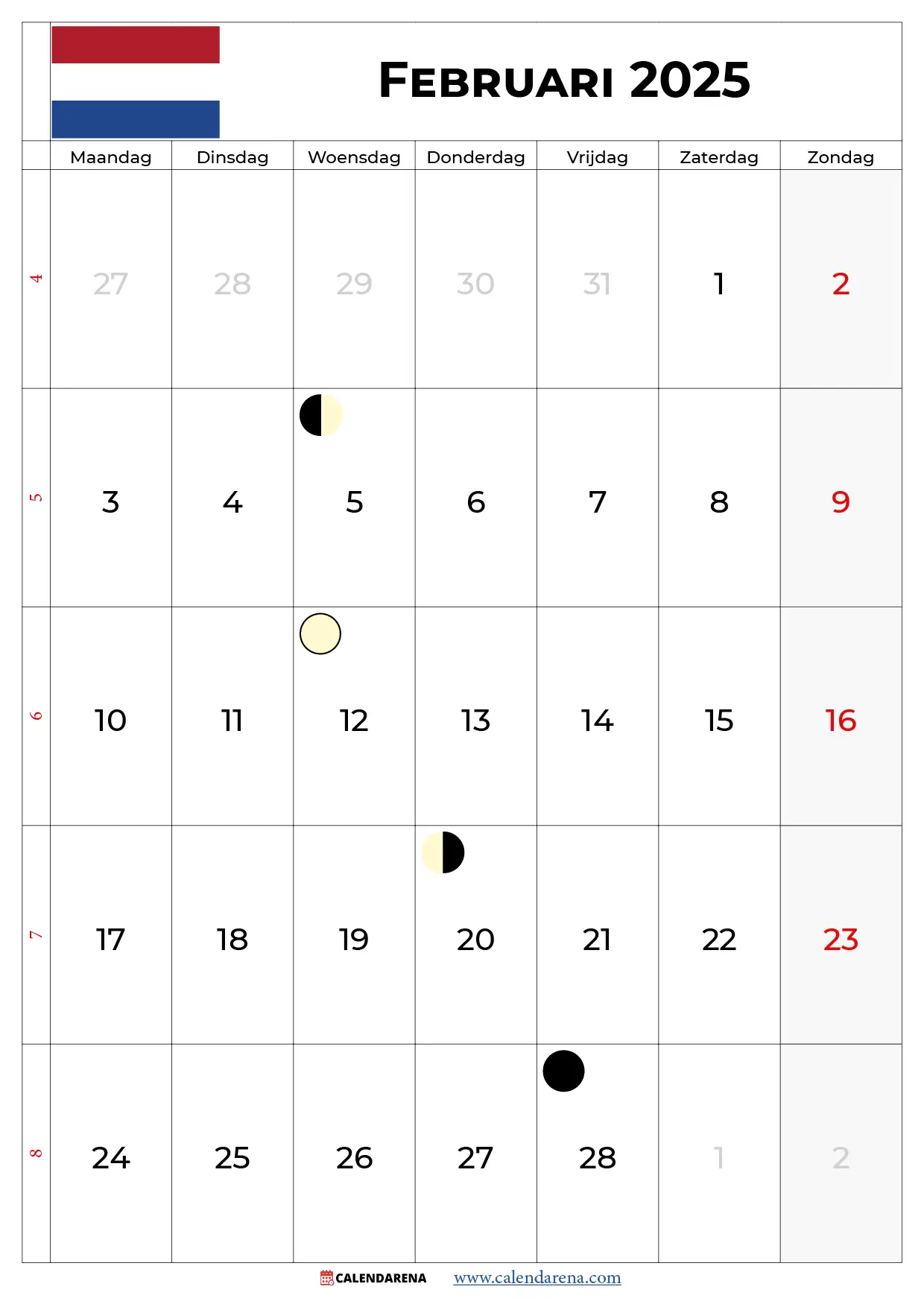 Februari 2025 Kalender