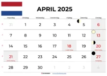 Kalender April 2025