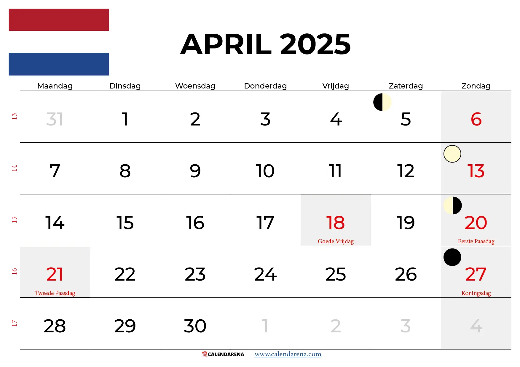 Kalender April 2025