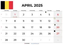 Kalender April 2025 België