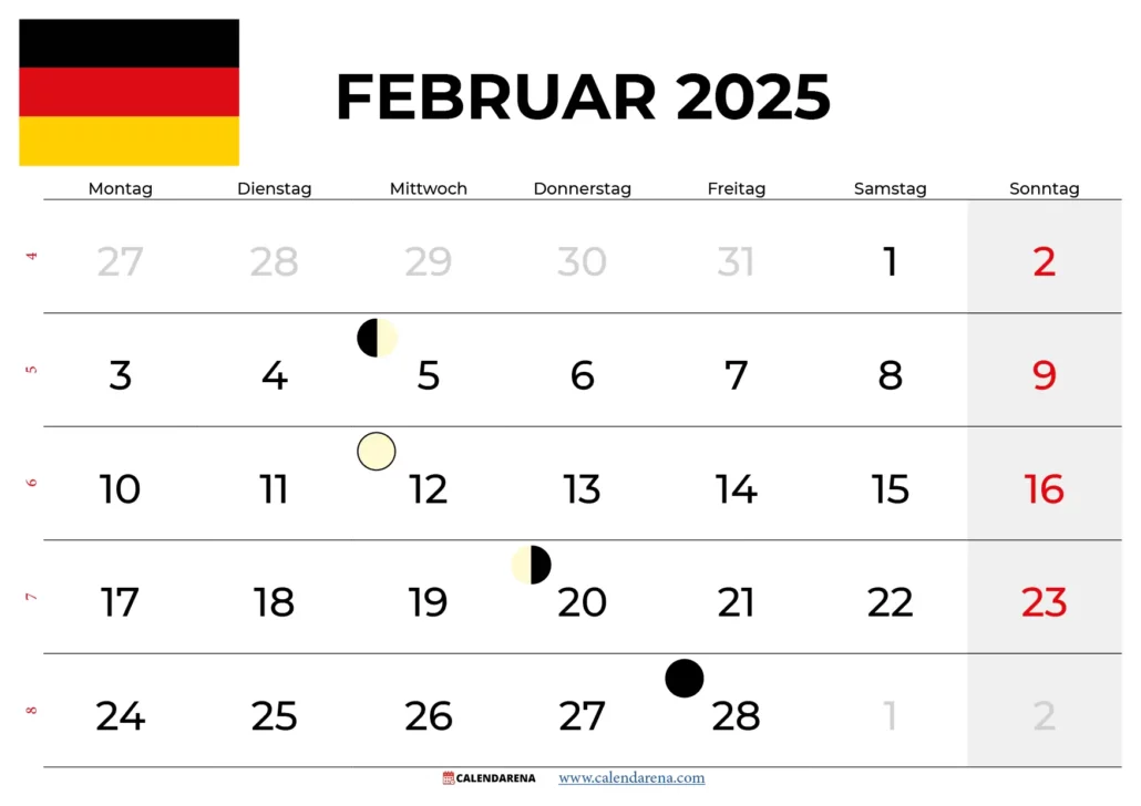 Kalender Februar 2025