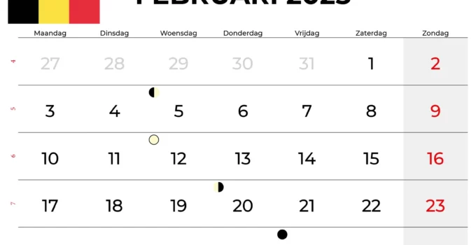 Kalender Februari 2025 België