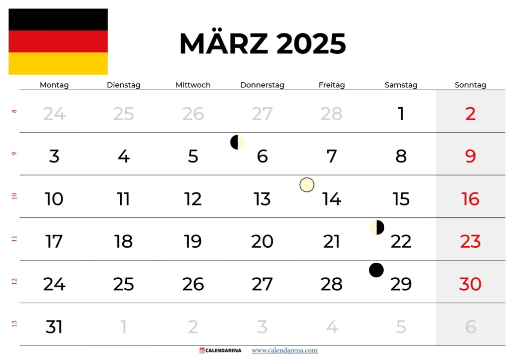 Kalender März 2025 Zum Ausdrucken