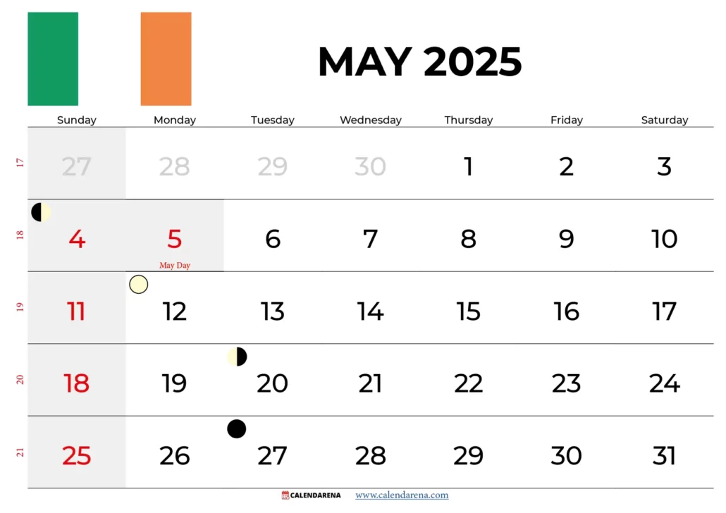 May 2025 Calendar Ireland