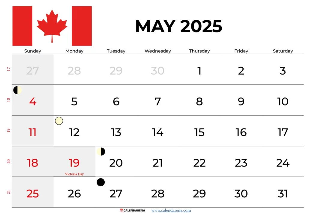 May 2025 Calendar With Holidays Canada
