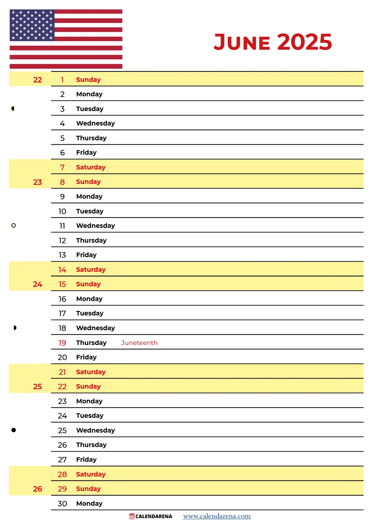 2025 June Calendar