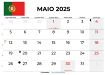 Calendário Maio 2025 Com Feriados Portugal