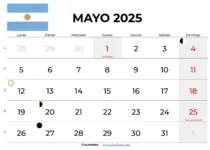 Calendario Mayo 2025 Argentina