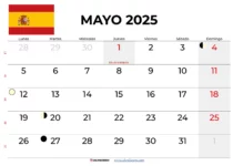 Calendario Mayo 2025 España