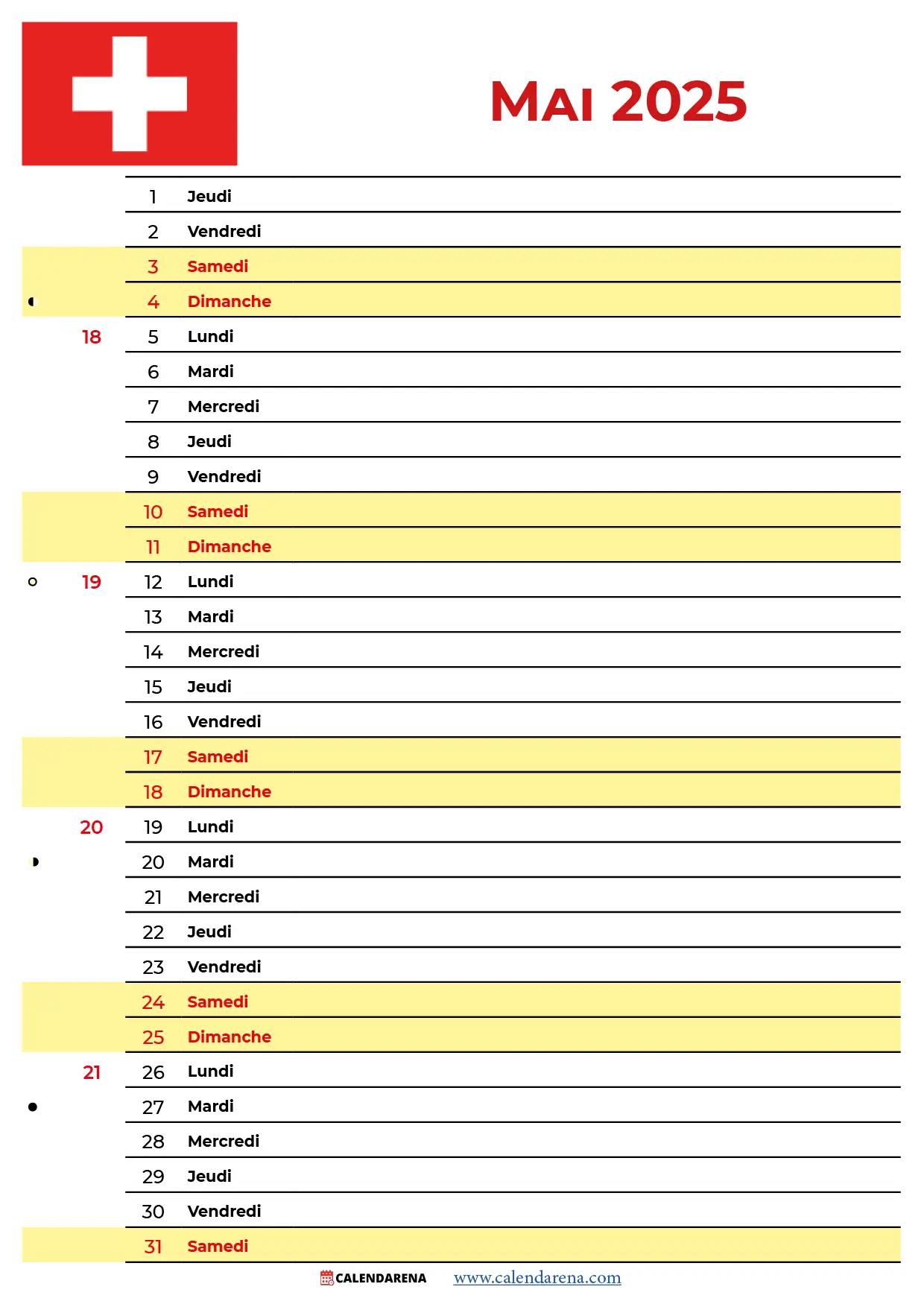 Calendrier Lunaire Mai 2025 Suisse