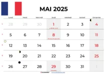 Calendrier Mai 2025