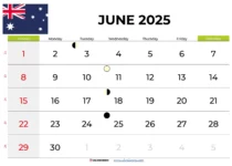 June 2025 Calendar Australia