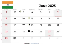 June 2025 Calendar India