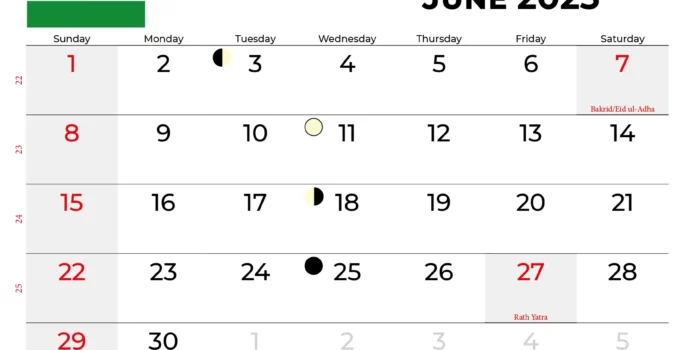 June 2025 Calendar India