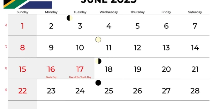 June 2025 Calendar South Africa