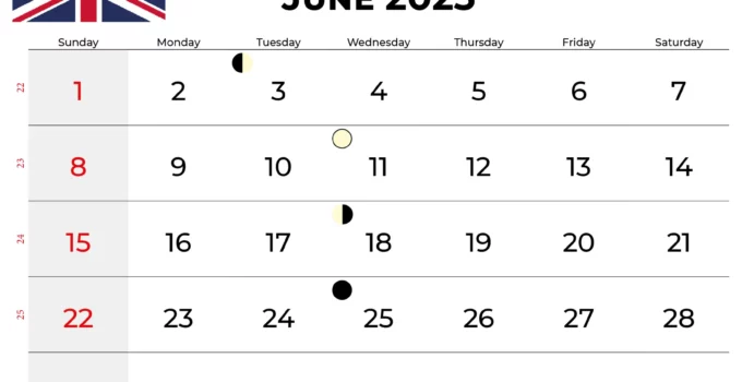 June 2025 Calendar With Holidays Uk