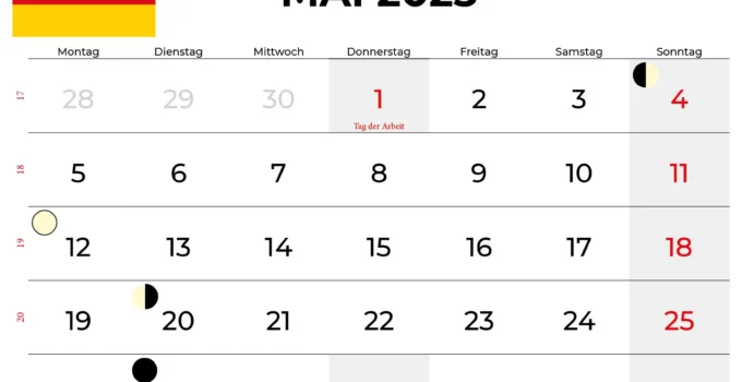 Kalender Mai 2025 Mit Feiertagen