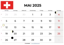 Kalender Mai 2025 schweiz