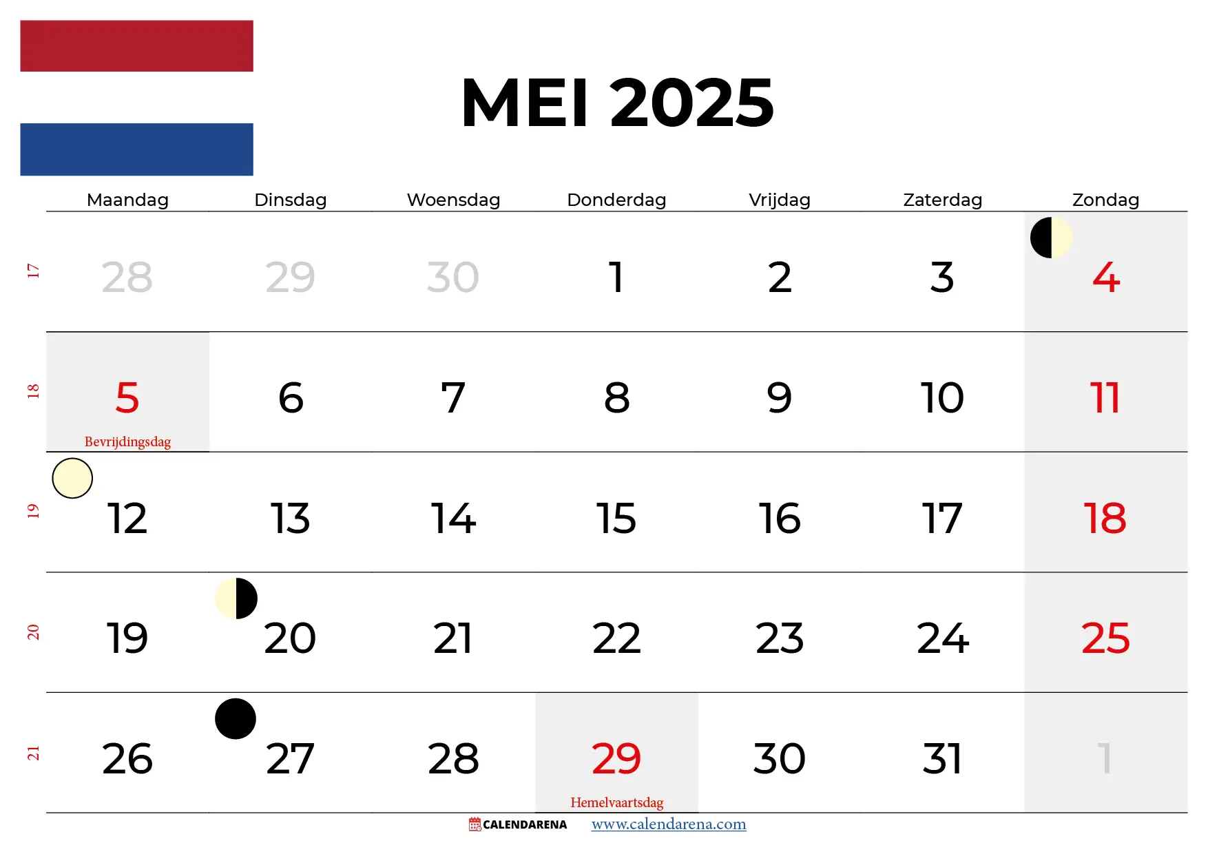 Kalender Mei 2025