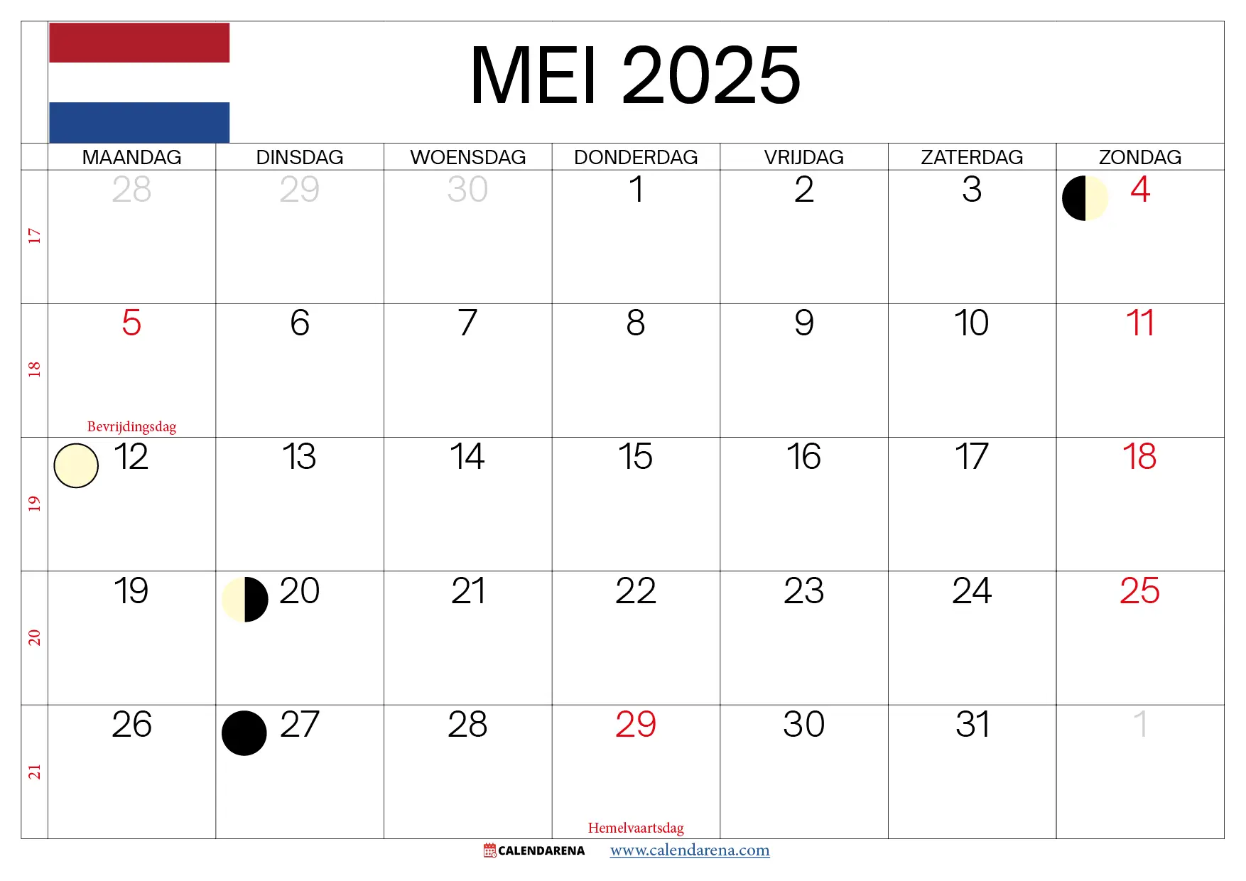 Mei 2025 Kalender