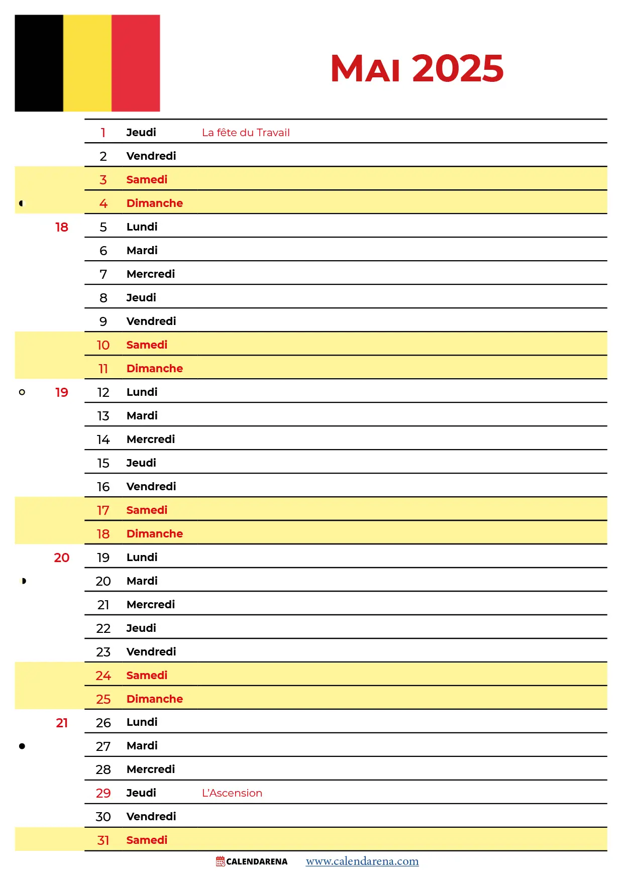 Mois De Mai 2025 Belgique