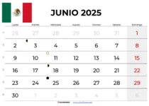 Calendario Junio 2025 México