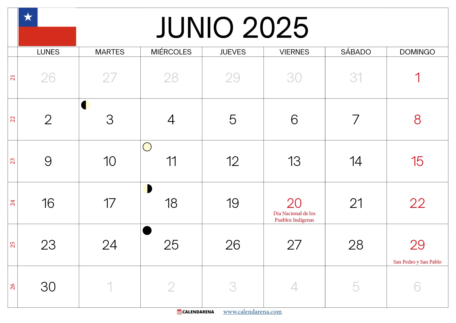 Feriado Junio 2025 Chile