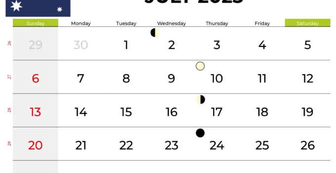 July 2025 Calendar With Holidays Australia