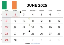 June 2025 Calendar Ireland