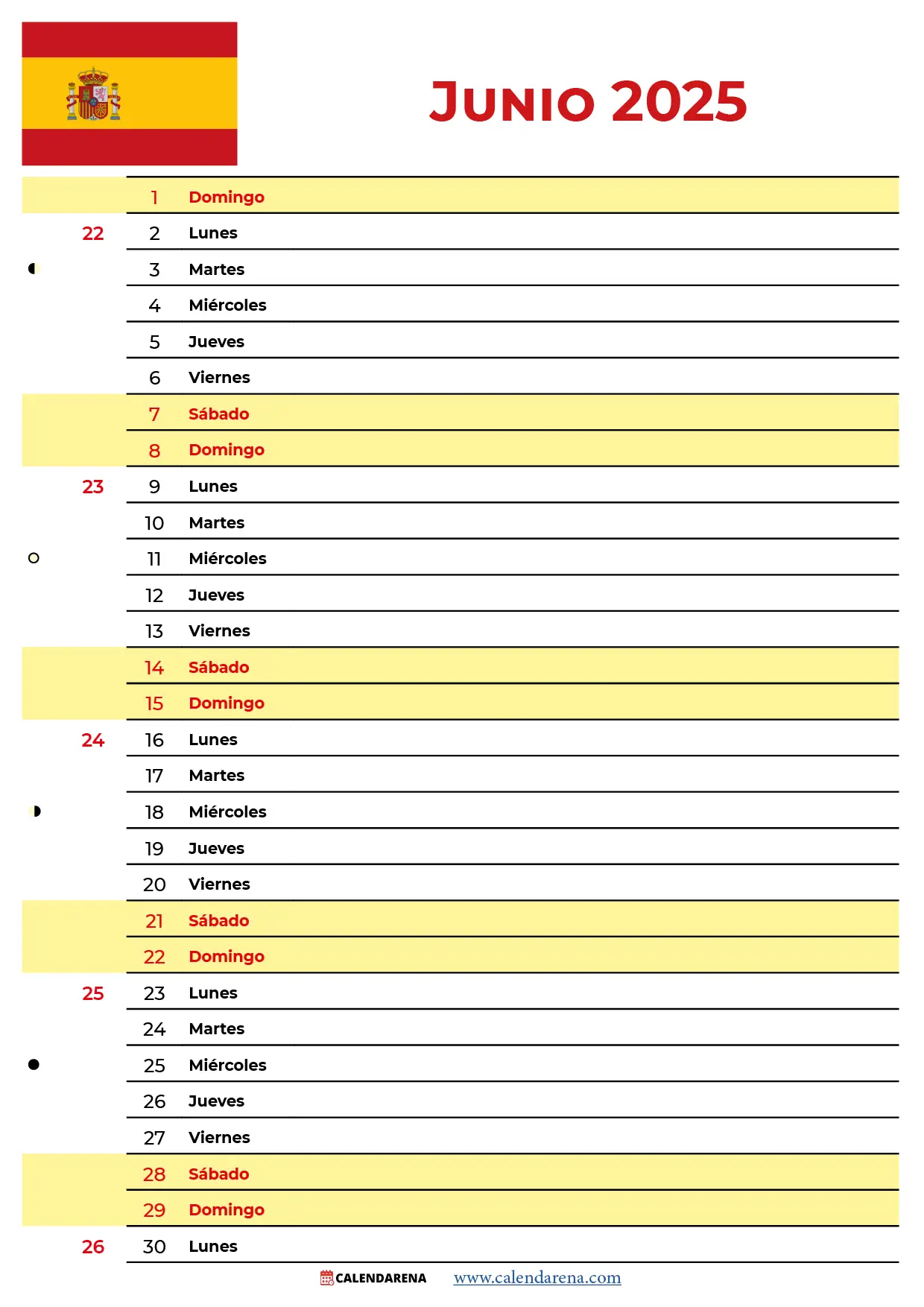 Junio Calendario 2025