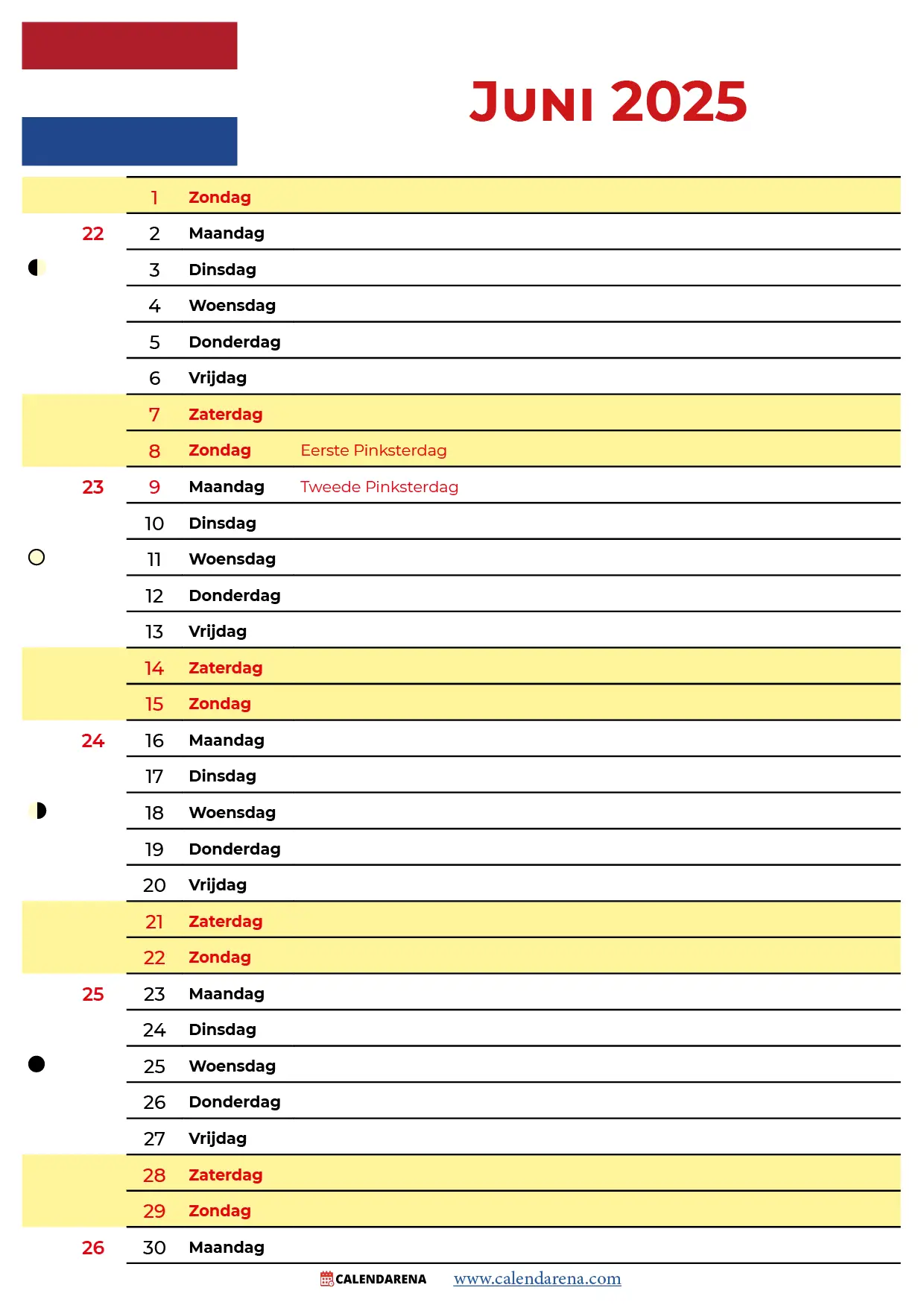 Kalender 2025 Juni