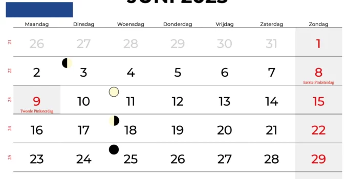 Kalender Juni 2025