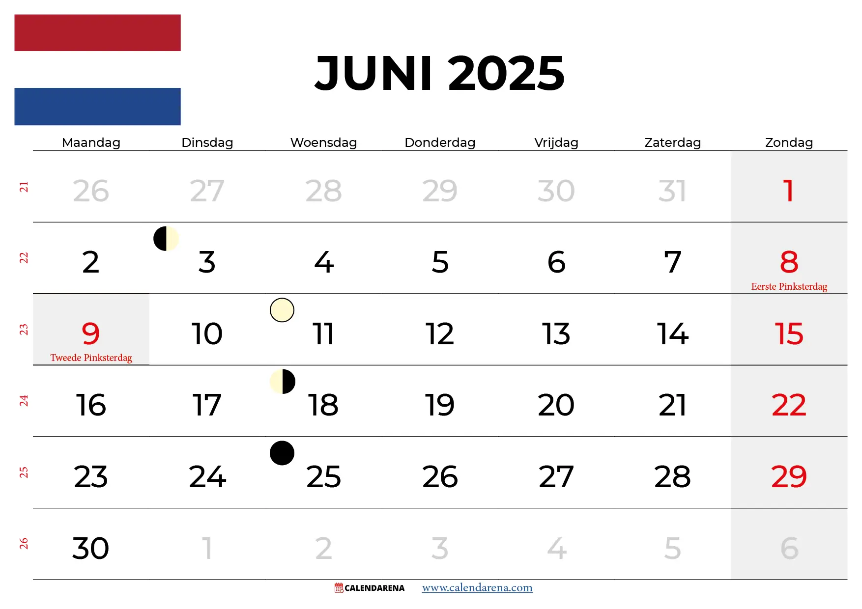 Kalender Juni 2025