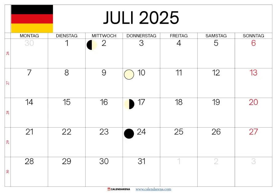 Juli 2025 Kalender