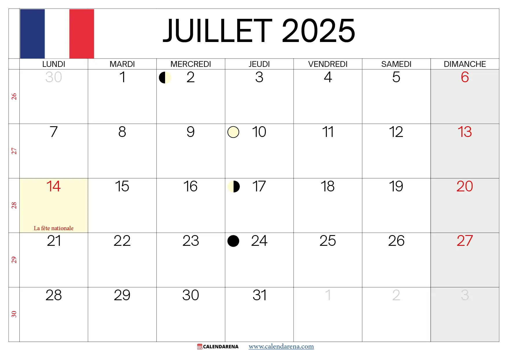 Planning Juillet 2025