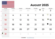 August 2025 Calendar