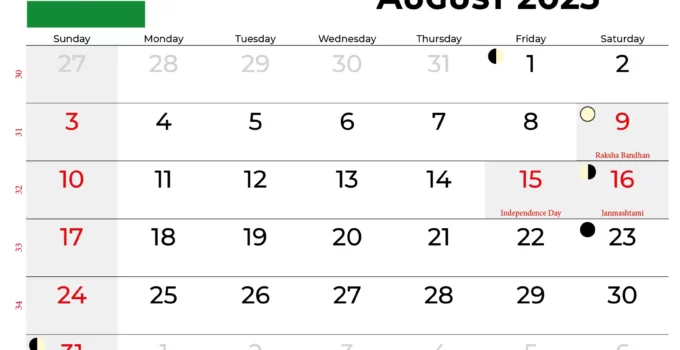 August 2025 Calendar With Holidays India