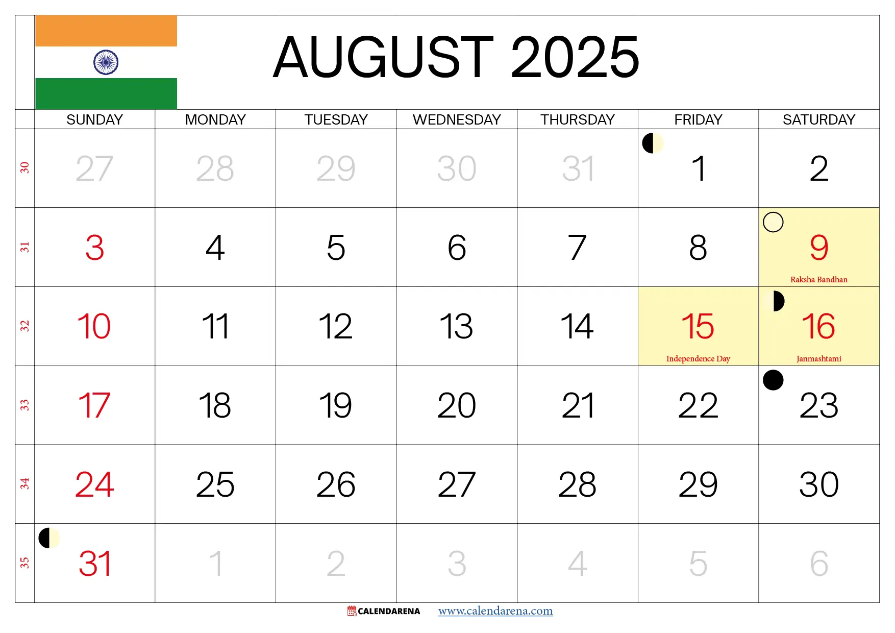 August 2025 Tamil Calendar India