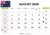 August Calendar 2025 Australia