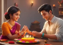 Raksha Bandhan festival celebration, siblings exchanging Rakhis