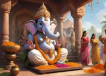 Lord Ganesha's idol during Ganesh Chaturthi celebration