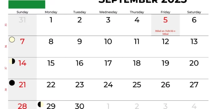 September 2025 Calendar India