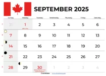 September 2025 Calendar With Holidays Canada