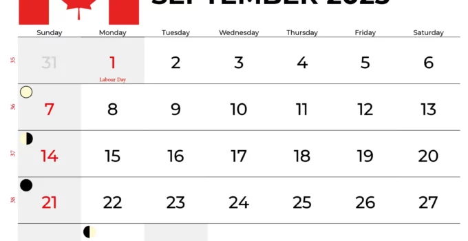 September 2025 Calendar With Holidays Canada