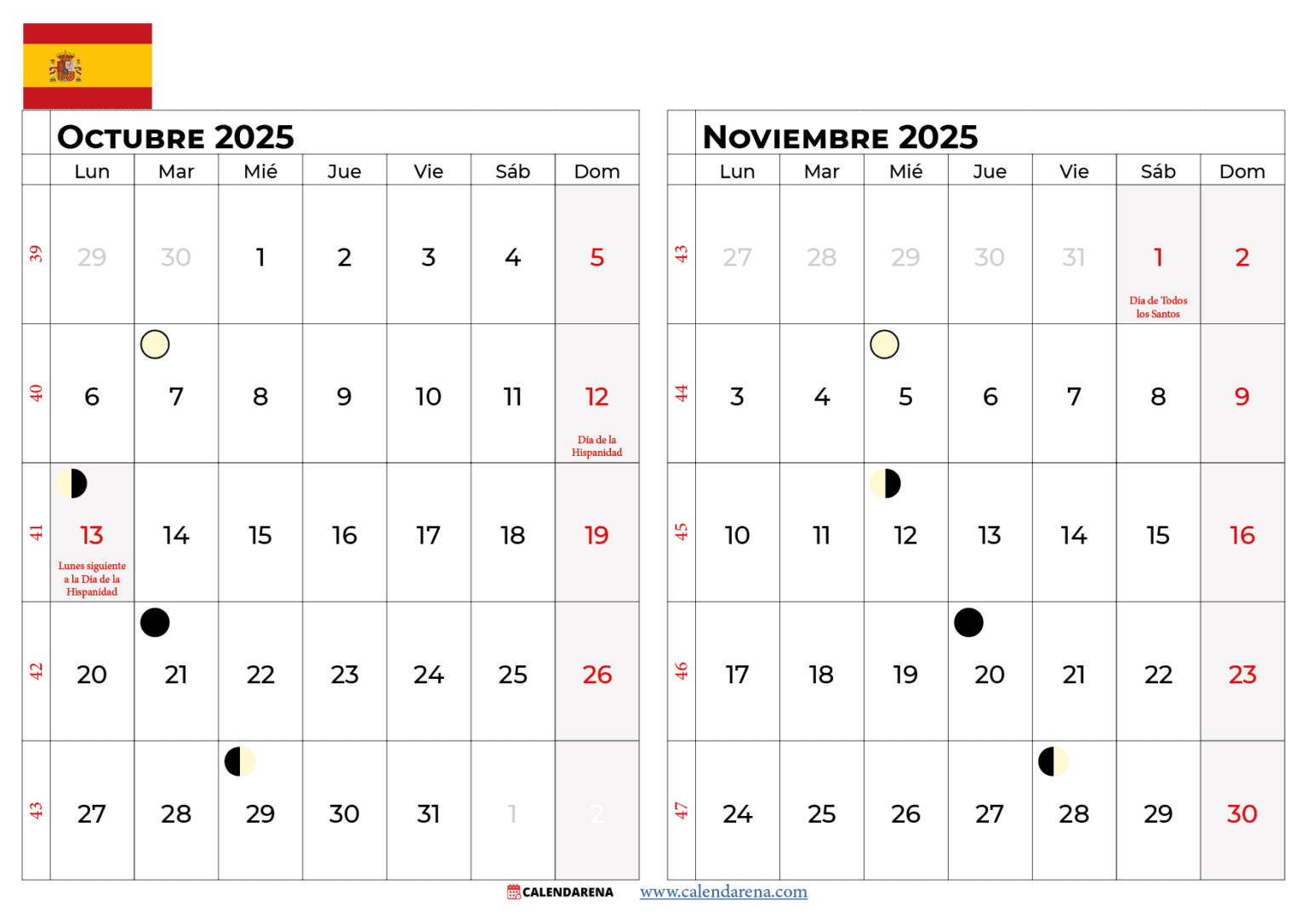 Calendario Noviembre 2025 Espa a Para Imprimir Calendarena
