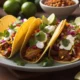 A colorful plate of delicious tacos with fresh toppings, celebrating National Taco Day