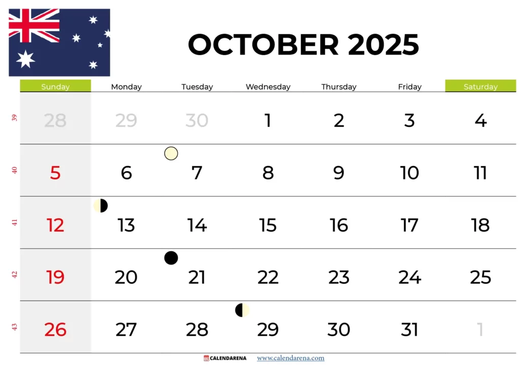October Holidays 2025 Australia