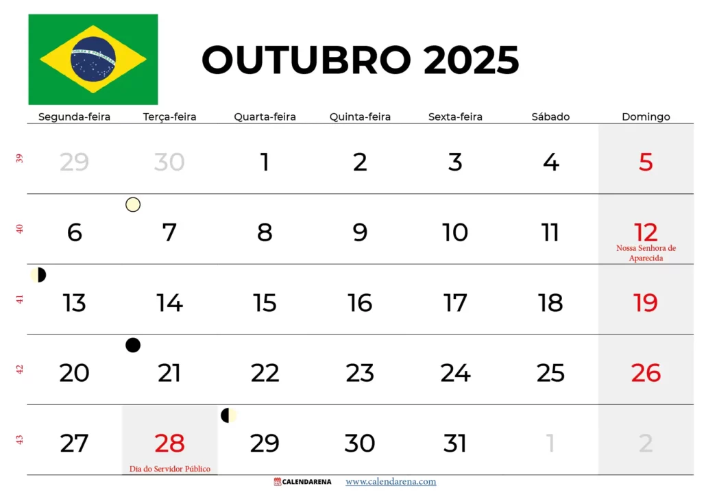 Calendário Outubro 2025